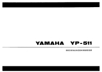 Yamaha YP-511 - Owners Manual 